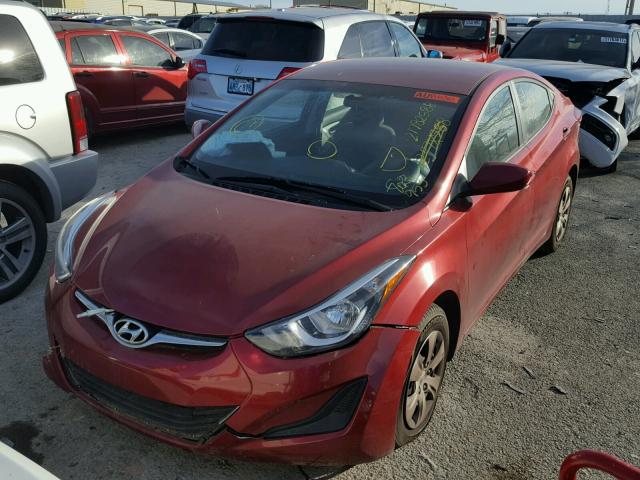 5NPDH4AE8GH703953 - 2016 HYUNDAI ELANTRA SE RED photo 2