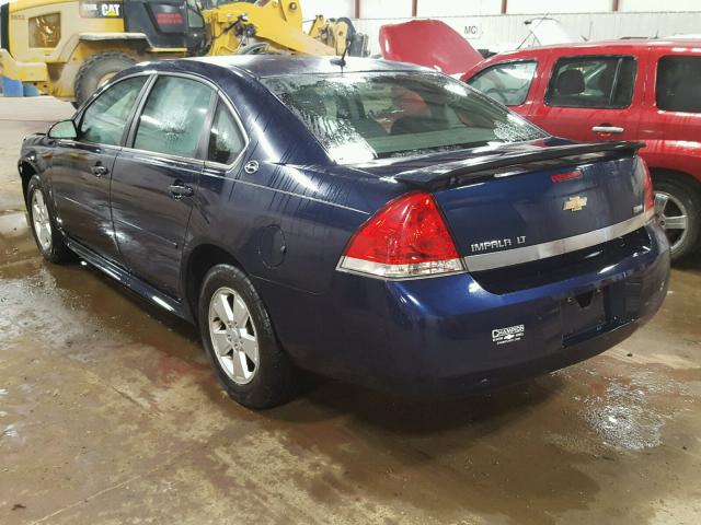 2G1WT57K391145078 - 2009 CHEVROLET IMPALA 1LT BLUE photo 3