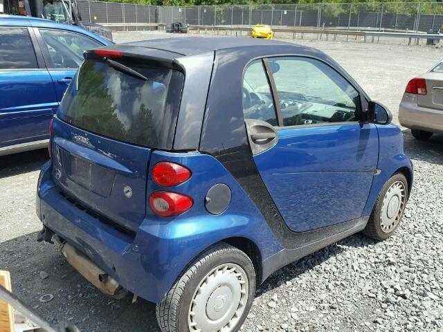 WMEEJ31X79K314036 - 2009 SMART FORTWO PUR BLUE photo 4