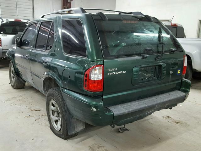 4S2CK58W114339538 - 2001 ISUZU RODEO S GREEN photo 3