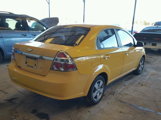 KL1TD56617B138520 - 2007 CHEVROLET AVEO BASE YELLOW photo 4