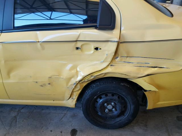 KL1TD56617B138520 - 2007 CHEVROLET AVEO BASE YELLOW photo 9