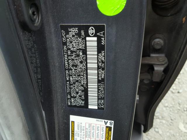 JTNBB46K673042163 - 2007 TOYOTA CAMRY NEW GRAY photo 10