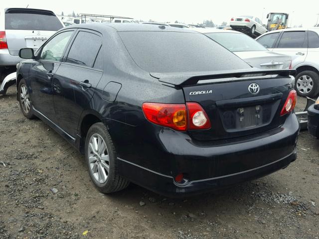 1NXBU4EE9AZ266079 - 2010 TOYOTA COROLLA BA BLACK photo 3