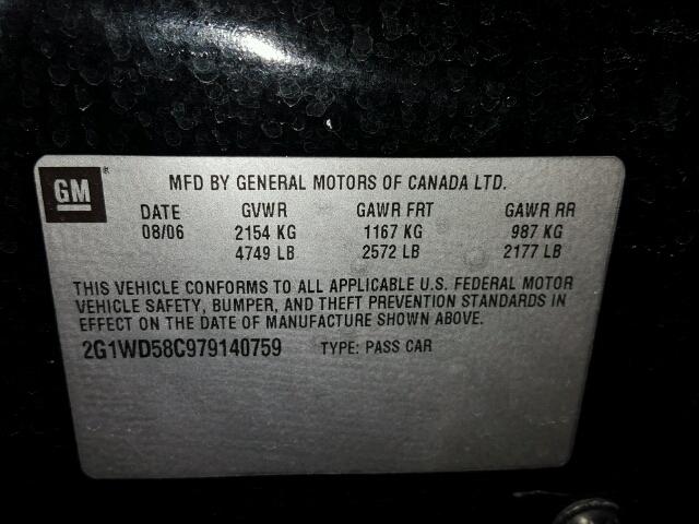 2G1WD58C979140759 - 2007 CHEVROLET IMPALA SUP შავი ფოტო 10