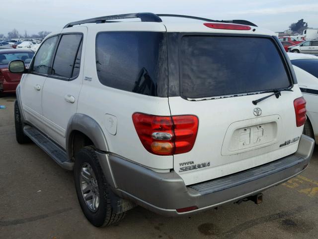 5TDBT44A04S232532 - 2004 TOYOTA SEQUOIA SR WHITE photo 3