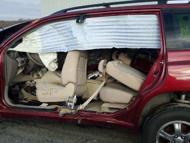 JTEEP21A250110250 - 2005 TOYOTA HIGHLANDER BURGUNDY photo 10