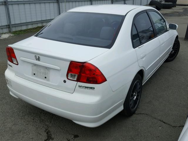 JHMES96675S001673 - 2005 HONDA CIVIC HYBR WHITE photo 4