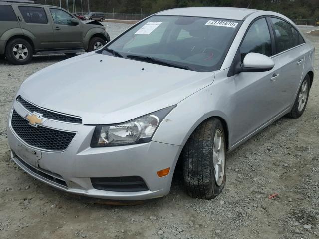 1G1PC5SB9E7165523 - 2014 CHEVROLET CRUZE LT SILVER photo 2