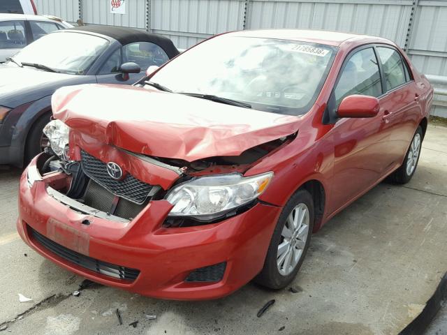 1NXBU4EE4AZ296106 - 2010 TOYOTA COROLLA BA RED photo 2