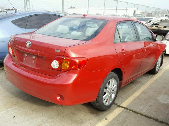 1NXBU4EE4AZ296106 - 2010 TOYOTA COROLLA BA RED photo 4