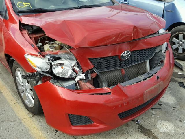 1NXBU4EE4AZ296106 - 2010 TOYOTA COROLLA BA RED photo 9