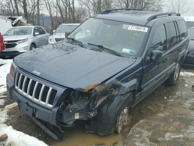 1J4GW48S64C162112 - 2004 JEEP GRAND CHER BLUE photo 2