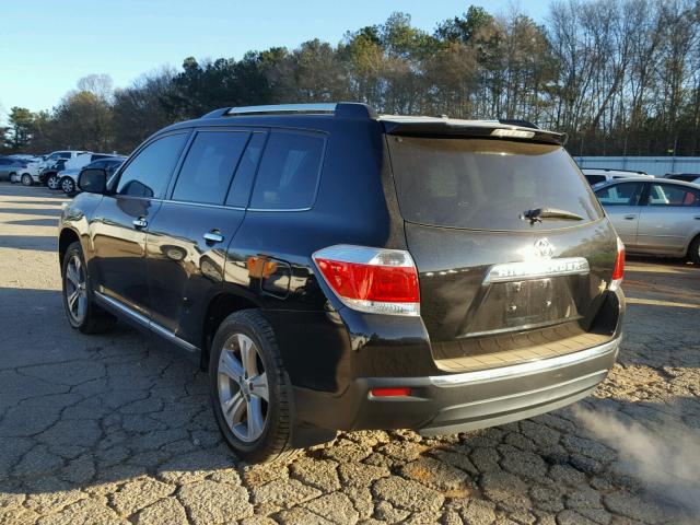 5TDYK3EH0CS051562 - 2012 TOYOTA HIGHLANDER BLACK photo 3