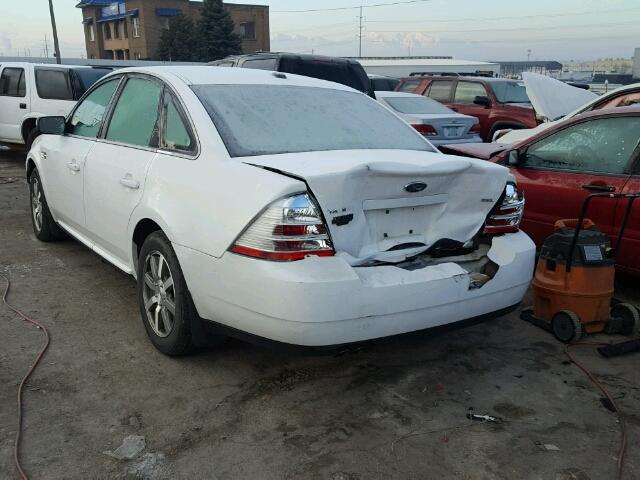 1FAHP24W38G179863 - 2008 FORD TAURUS SEL WHITE photo 3