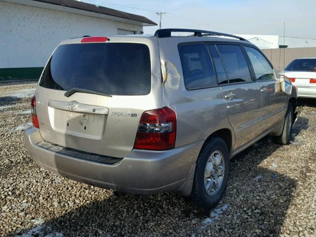 JTEDP21A750063860 - 2005 TOYOTA HIGHLANDER TAN photo 4