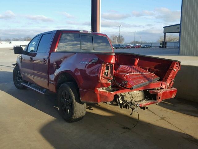 1FTRW12W88KB56297 - 2008 FORD F150 SUPER RED photo 3