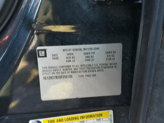 1G1ZK57B38F256186 - 2008 CHEVROLET MALIBU LTZ 黑色 照片 10