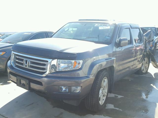 5FPYK1F58EB008286 - 2014 HONDA RIDGELINE GRAY photo 2