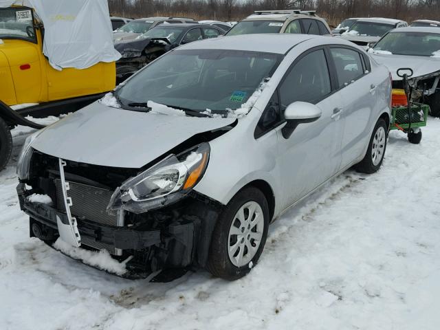 KNADM4A35E6397423 - 2014 KIA RIO LX SILVER photo 2