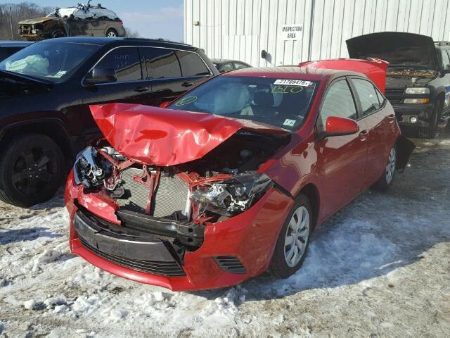 2T1BURHE6GC569694 - 2016 TOYOTA COROLLA L RED photo 2