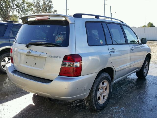 JTEGD21A560139194 - 2006 TOYOTA HIGHLANDER SILVER photo 4