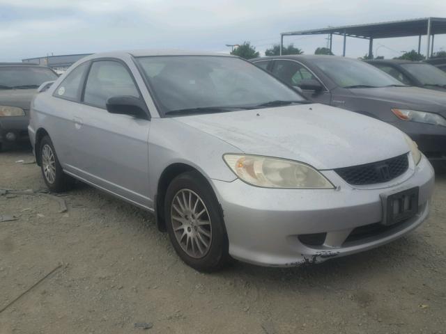 1HGEM22555L050477 - 2005 HONDA CIVIC LX SILVER photo 1