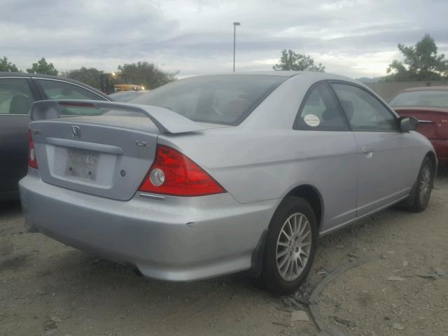 1HGEM22555L050477 - 2005 HONDA CIVIC LX SILVER photo 4