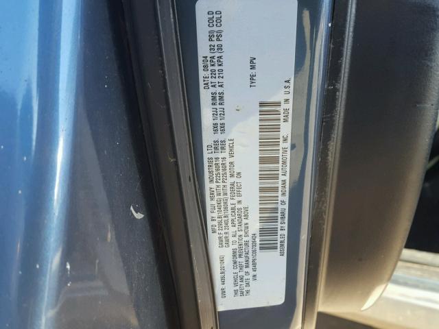 4S4BP61C057326424 - 2005 SUBARU LEGACY OUT BLUE photo 10