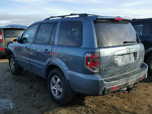 2HKYF18636H542138 - 2006 HONDA PILOT EX BLUE photo 3