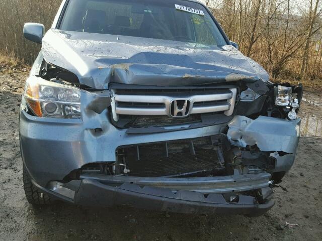 2HKYF18636H542138 - 2006 HONDA PILOT EX BLUE photo 9