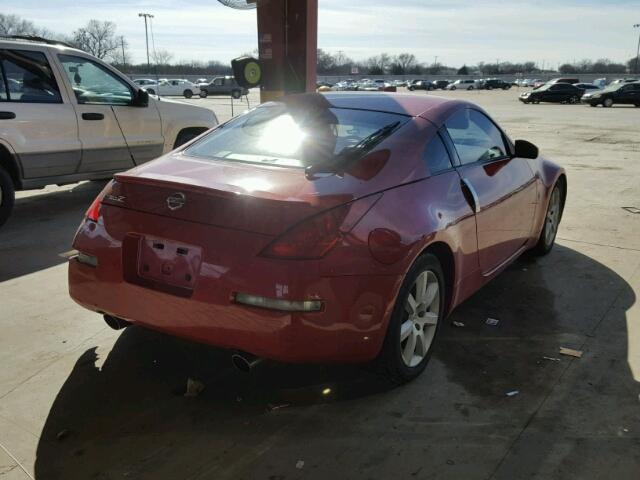 JN1AZ34D83T109496 - 2003 NISSAN 350Z COUPE RED photo 4