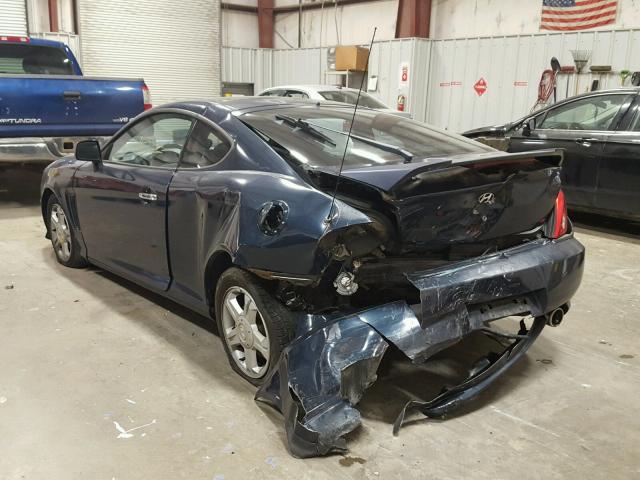 KMHHN65F43U079525 - 2003 HYUNDAI TIBURON GT BLUE photo 3