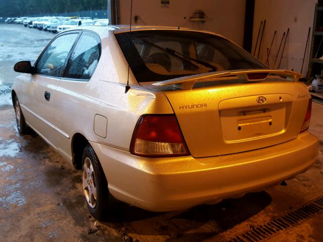 KMHCG35G7YU064598 - 2000 HYUNDAI ACCENT GS GOLD photo 3