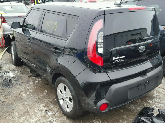 KNDJN2A26G7360764 - 2016 KIA SOUL BLACK photo 3