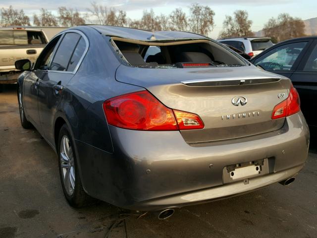 JN1CV6AP6DM305341 - 2013 INFINITI G37 BASE GRAY photo 3