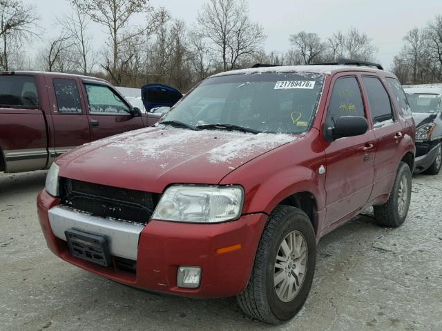 4M2CU57166KJ15383 - 2006 MERCURY MARINER RED photo 2