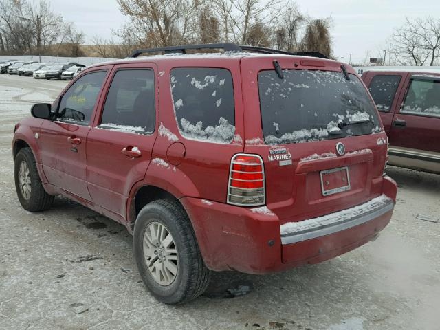 4M2CU57166KJ15383 - 2006 MERCURY MARINER RED photo 3