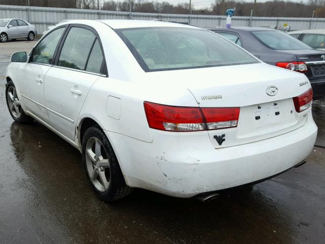 5NPEU46F17H156204 - 2007 HYUNDAI SONATA SE WHITE photo 3