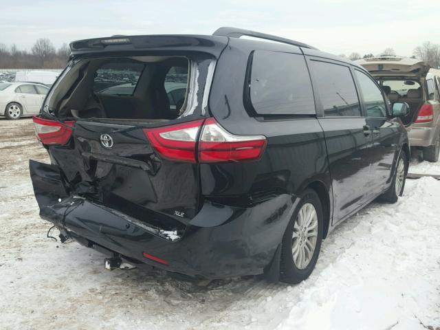 5TDYK3DC4FS634128 - 2015 TOYOTA SIENNA XLE BLACK photo 4