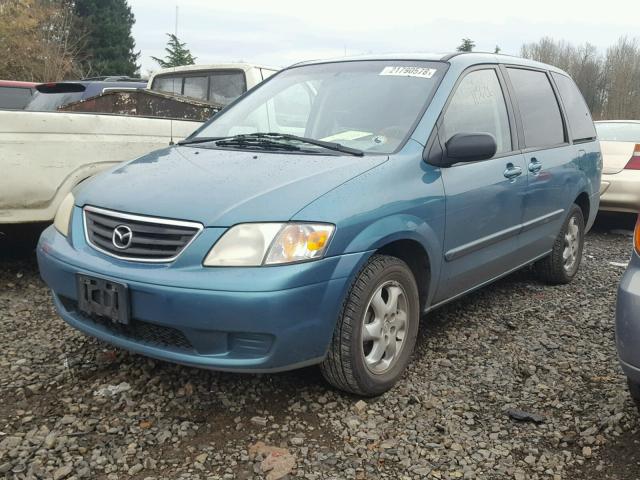 JM3LW28GXY0109867 - 2000 MAZDA MPV WAGON TEAL photo 2