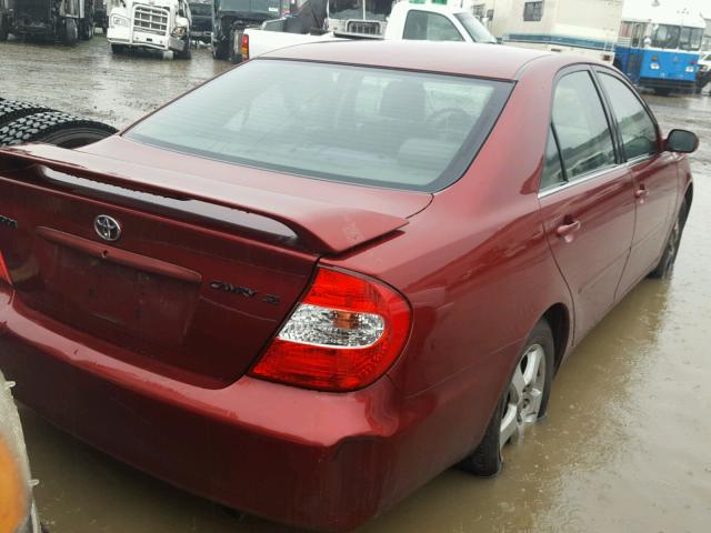 JTDBE32K120066487 - 2002 TOYOTA CAMRY LE MAROON photo 4