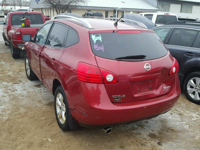 JN8AS58V58W143017 - 2008 NISSAN ROGUE S RED photo 3