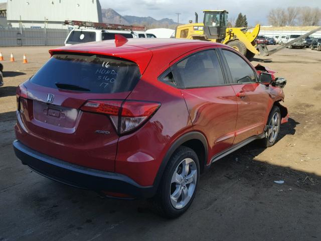 3CZRU6H52GM746093 - 2016 HONDA HR-V EX RED photo 4