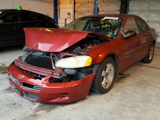 1B3EJ46X01N640455 - 2001 DODGE STRATUS SE RED photo 2