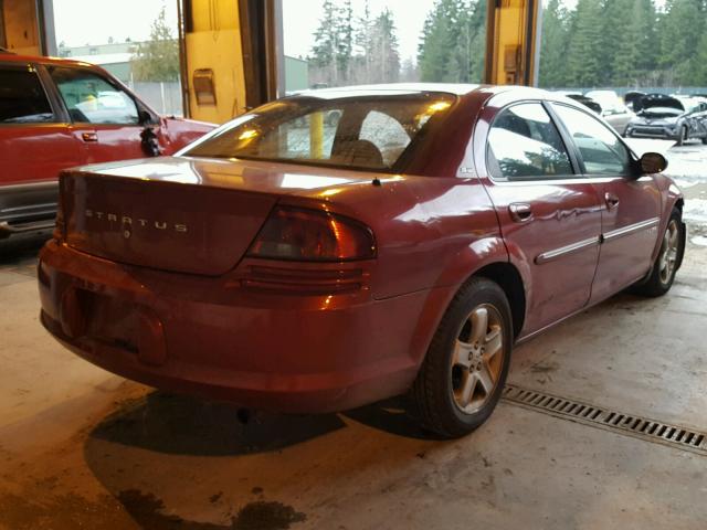 1B3EJ46X01N640455 - 2001 DODGE STRATUS SE RED photo 4