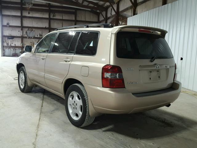 JTEEP21A140034664 - 2004 TOYOTA HIGHLANDER TAN photo 3