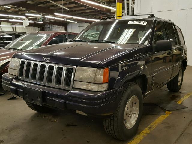 1J4GZ48S7WC260656 - 1998 JEEP GRAND CHER BLUE photo 2