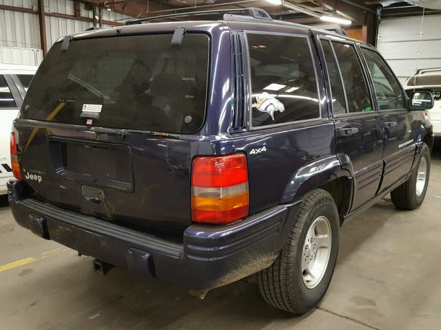 1J4GZ48S7WC260656 - 1998 JEEP GRAND CHER BLUE photo 4