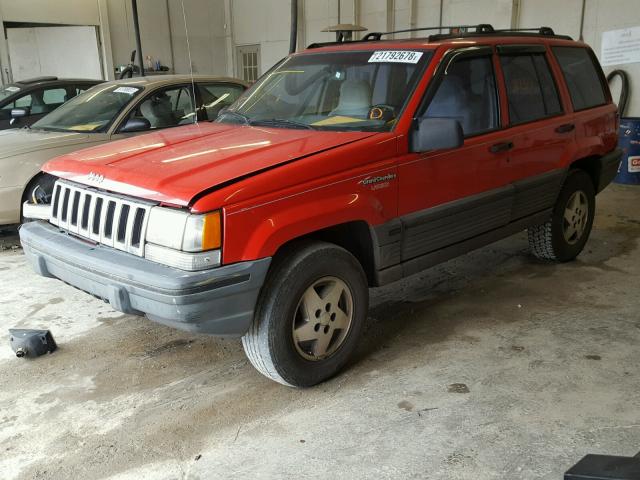 1J4GZ58S9SC771950 - 1995 JEEP GRAND CHER RED photo 2